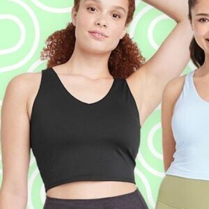 all in motion Black V‑Neck Longline Sports Bra